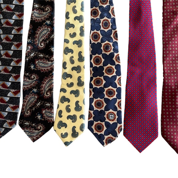 Men’s Lot of 6 Silk Geometric Neck Ties 57-58 in Pierre Balmain, American Living - Picture 2 of 12